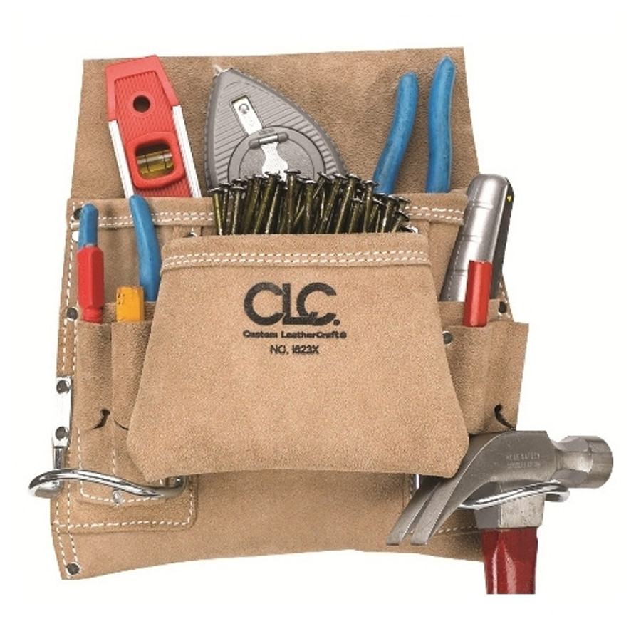 Suede 8 Pocket Carpenter's Nail And Tool Pouch