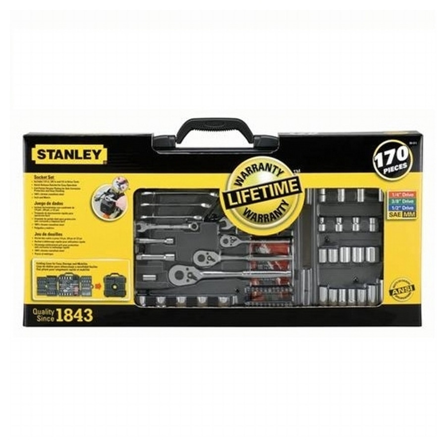 1/4", 3/8" & 1/2" Drive Mechanic's Tool Set (170 Pieces)