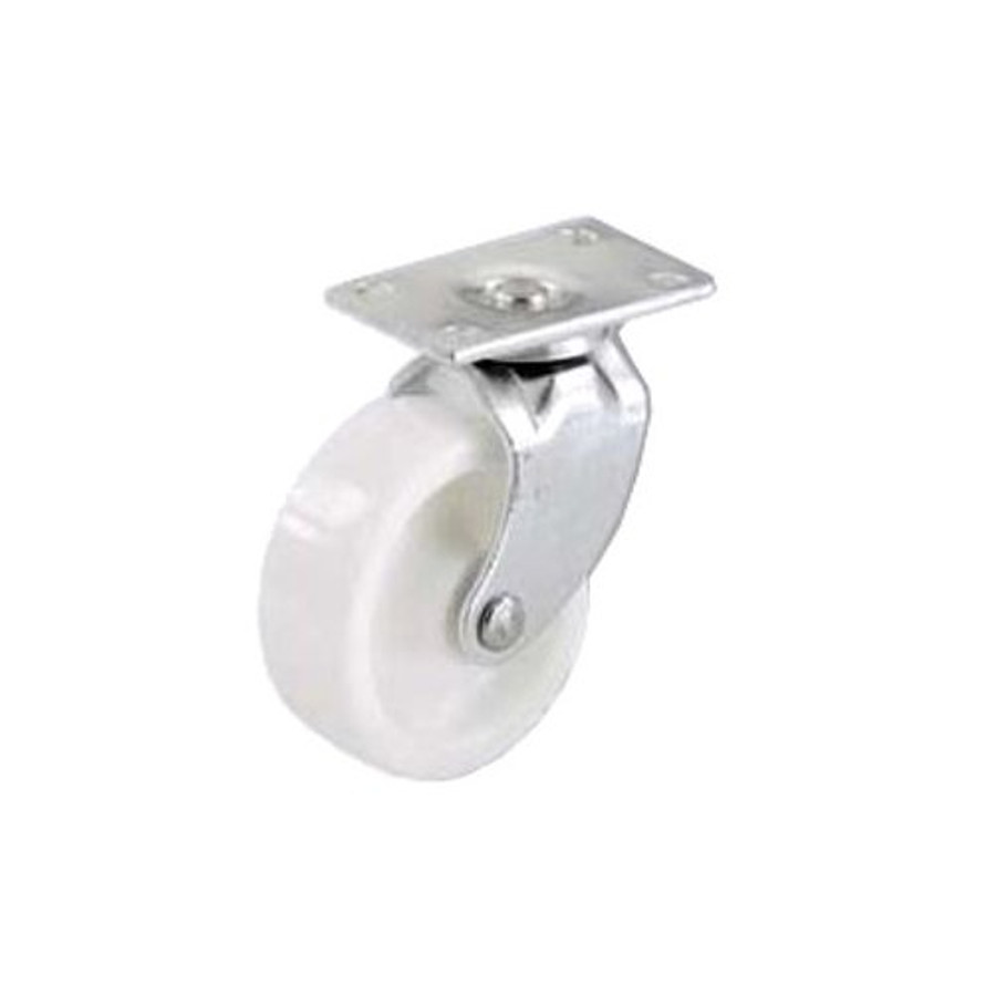 1-1/4" White Plate Casters (Pack of 4)
