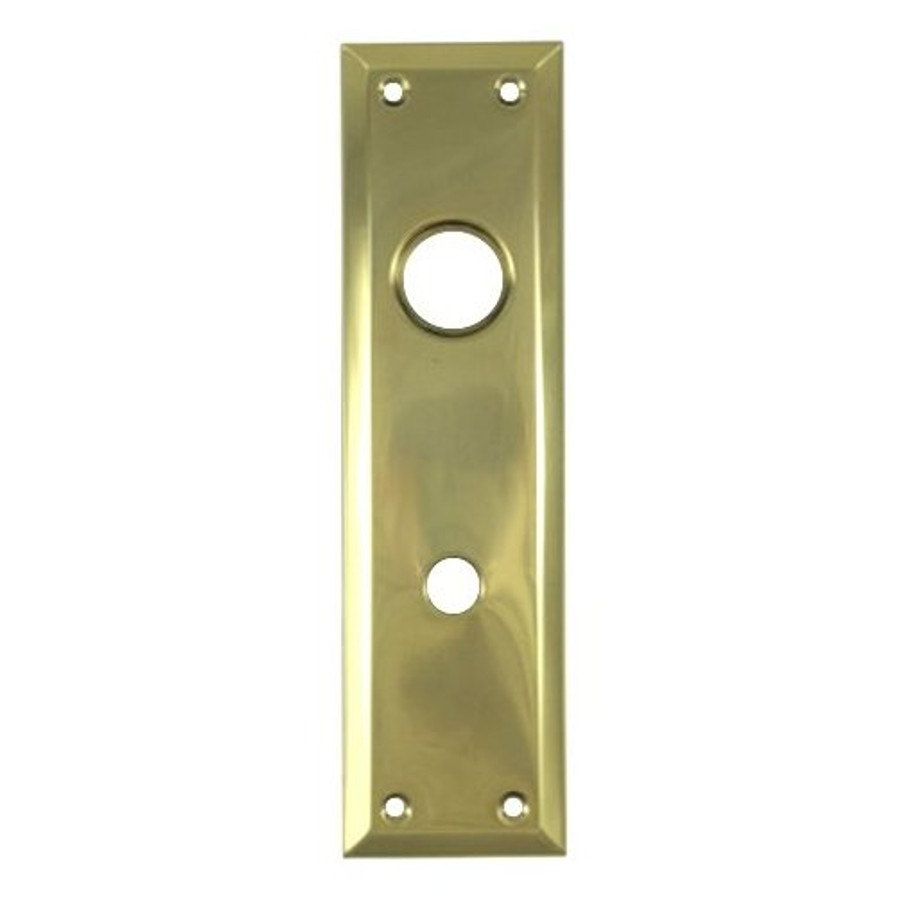 2-3/4" X 10" Solid Brass Escutcheon Plate w/ Knob Hole And Cylinder Hole