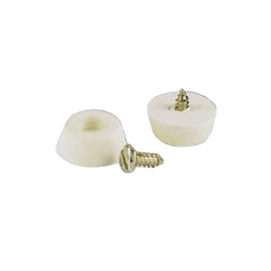 7/8" White Screw Bumpers (Pack of 4)