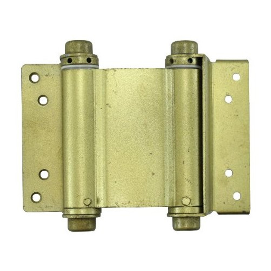 4" Brass Plated Double Action Spring Hinges (Pack of 2)