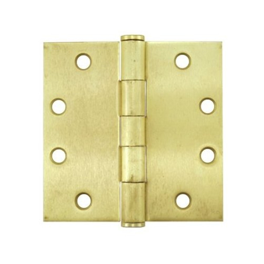 4-1/2" Brass Plated Butt Hinges - Sold By The Box 1-1/2 Pairs (3 Pieces)