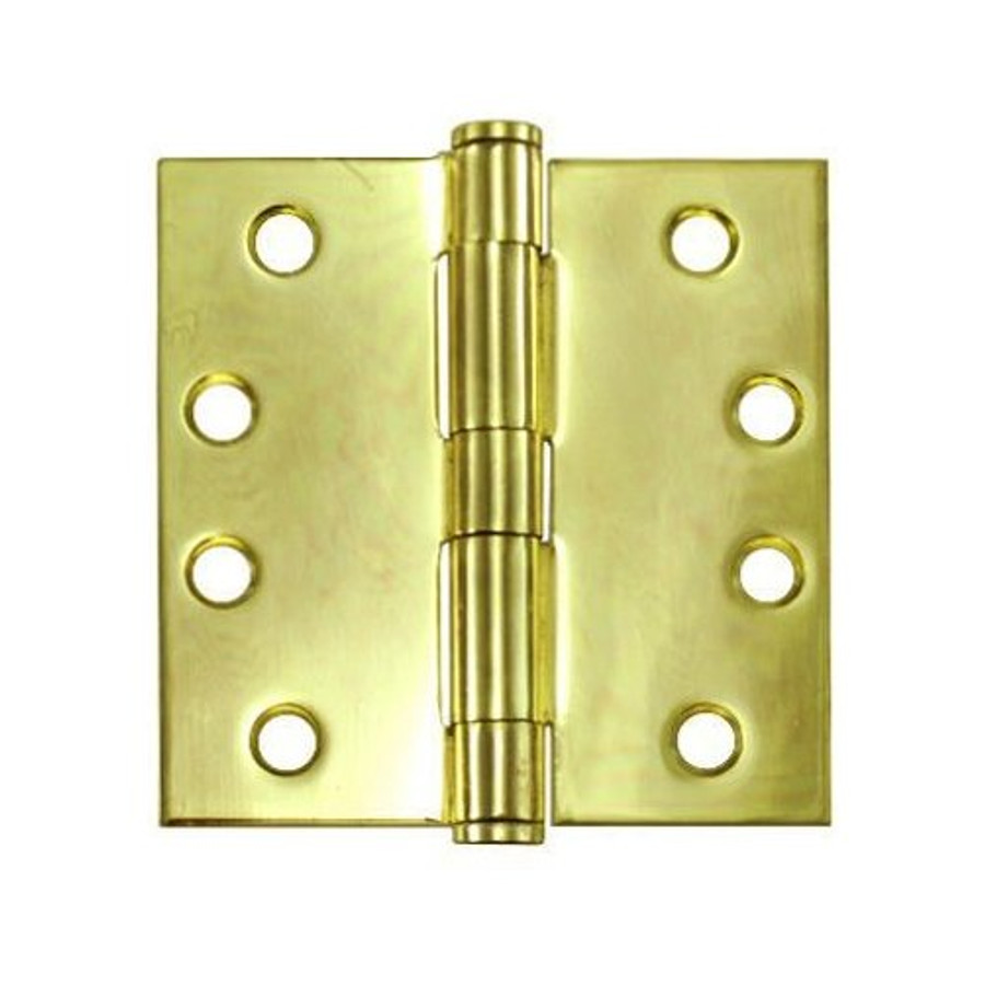 4" Polished Brass Butt Hinges - Sold By The Box 1-1/2 Pairs (3 Pieces)