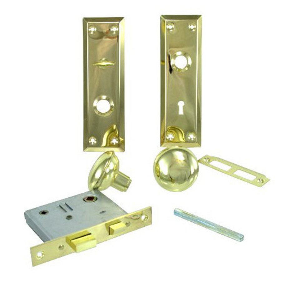 Privacy Brass Plated Inside Mortise Lock