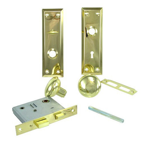 Privacy Brass Plated Inside Mortise Lock