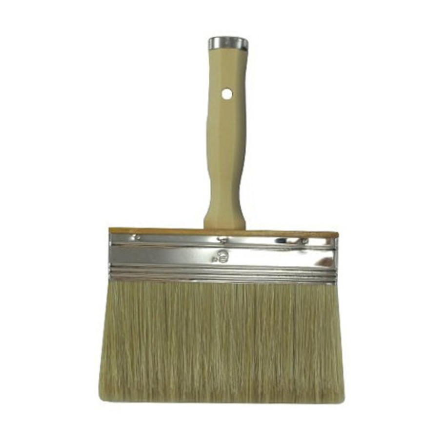 6" Stain N' Paint Polyester Bristle Paint Brush w/ Threaded Plastic Handle