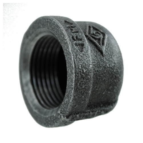 1-1/4" Black Pipe Cap