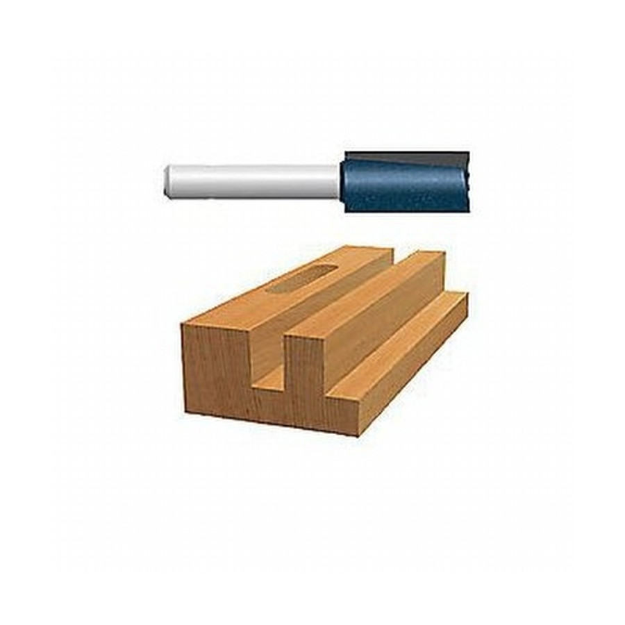 9/16" X 3/4" Carbide Tipped Double Flute Straight Bit (1/4" Shank)