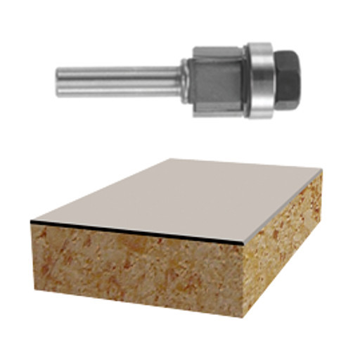 5/8" X 3/8" Carbide Tipped Triple Flute Flush & Bevel Laminate Trimmer Assembly (1/4" Shank)