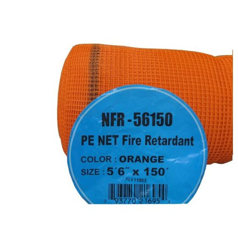 5' 6" X 150' Fire Retardant Orange Safety Debris Netting - (Available For Local Pick Up Only)