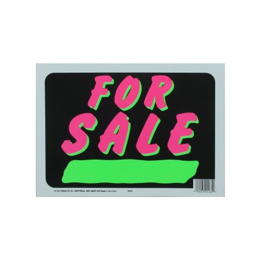 8-1/2" X 12" "For Sale" Plastic Sign