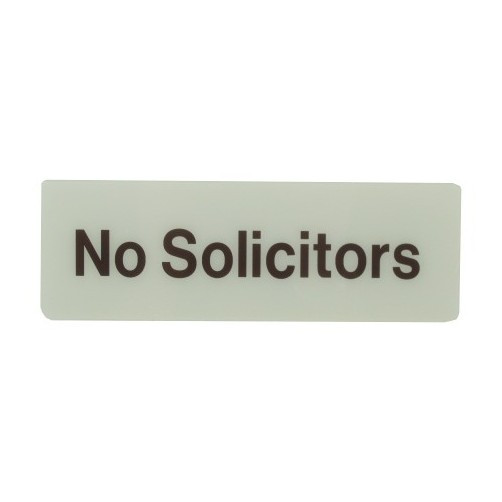 3" X 9" Deco "No Solicitors" Plastic Sign