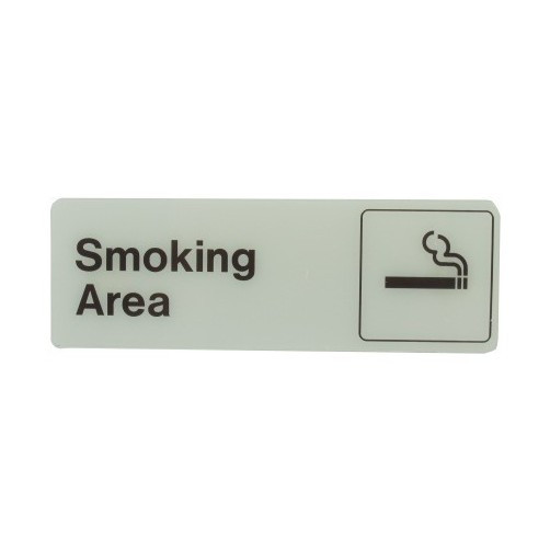 3" X 9"  Deco "Smoking Area" Plastic Sign
