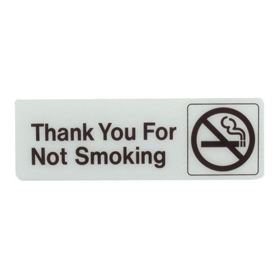 3" X 9"  Deco "Thank You For Not Smoking" Plastic Sign