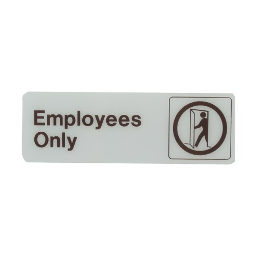 3" X 9" Deco "Employees Only" Plastic Sign
