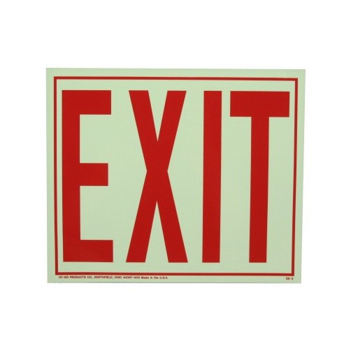 10" X 12" "Exit" Vinyl Phosphorescent Sticker