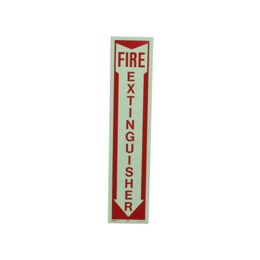 18" X 4" "Fire Extinguisher" Vinyl Phosphorescent Sticker