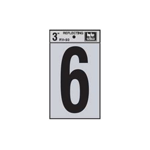 3" Reflective Number "6"