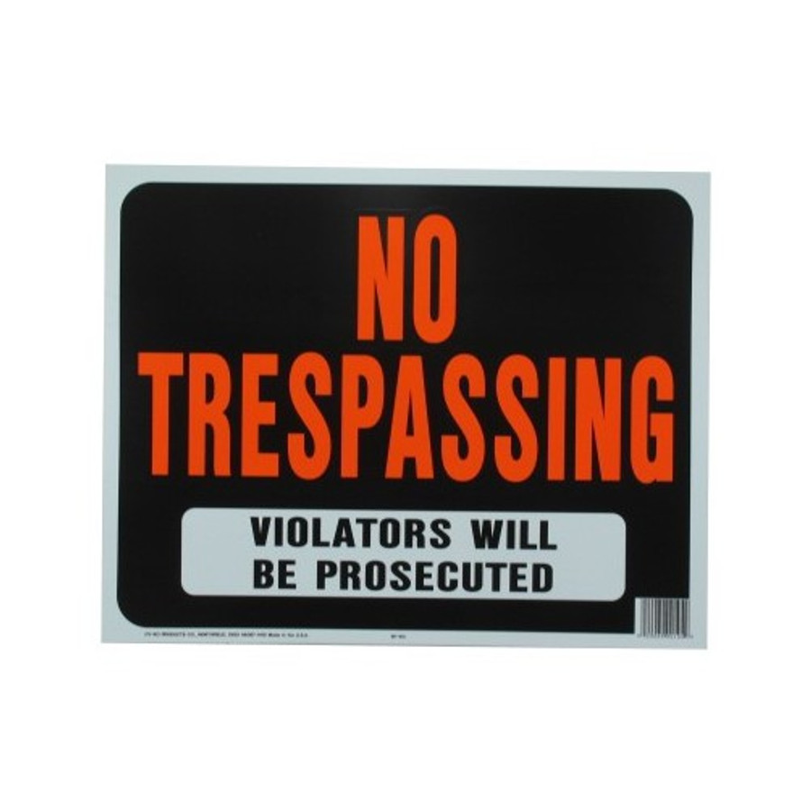 14-1/2" X 18-1/2" Jumbo "No Trespassing" Plastic Sign