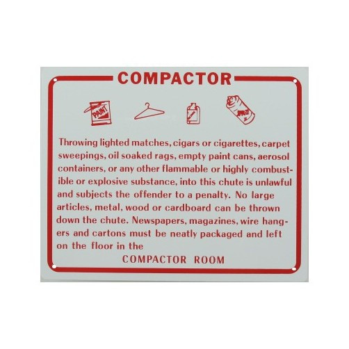 8" X 10" "Do Not Throw Incinerator" Metal Sign