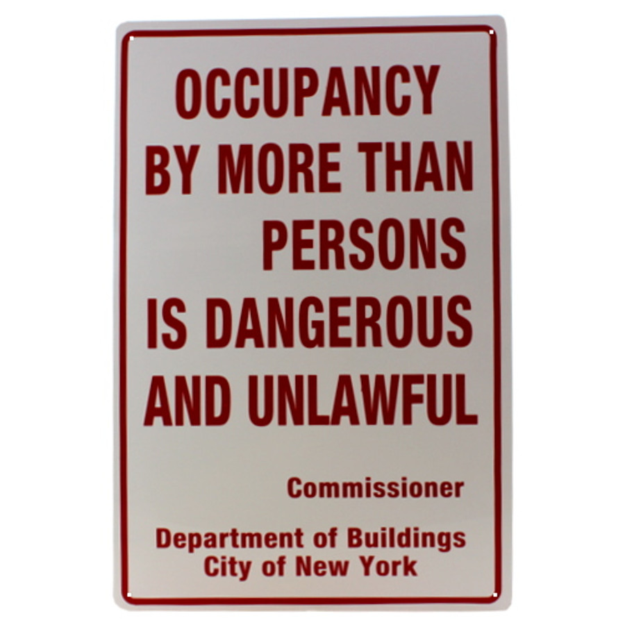 16" X 12" "Occupancy" Metal Sign