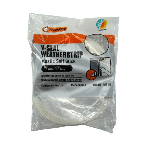 7/8" X 17' White V Seal Weatherstrip