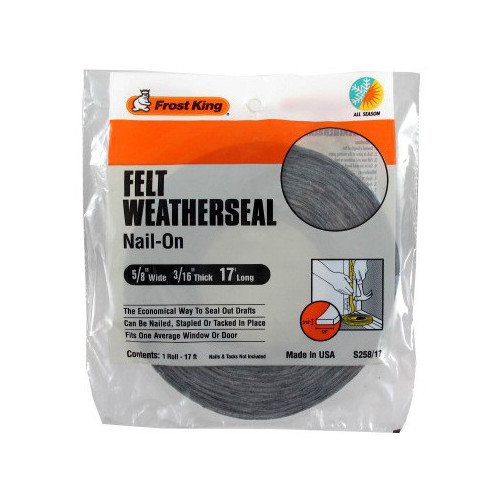 5/8" X 17' Nail-On Felt Weatherstrip - 3/16" Thick