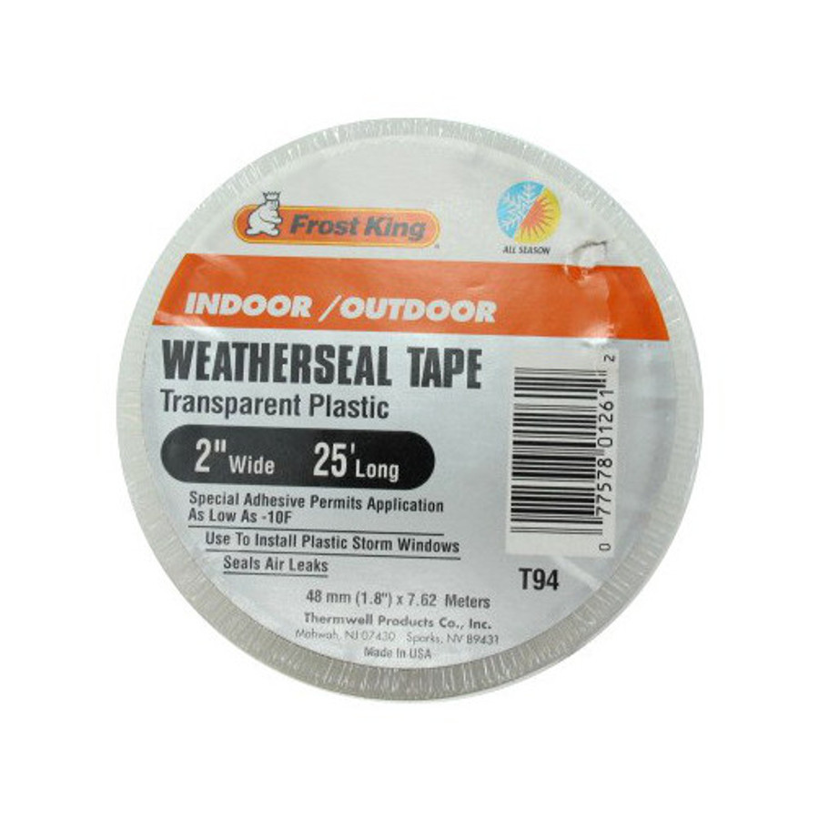 2" X 25' Transparent Plastic Weatherseal Tape