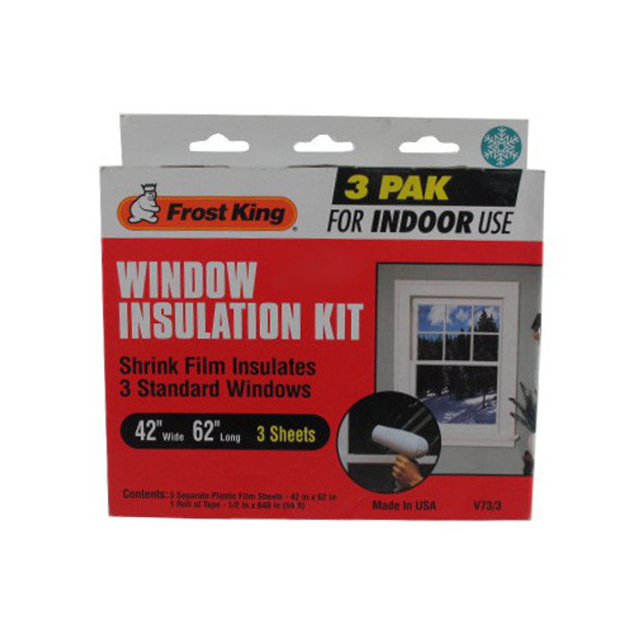 42" X 62" Interior Plastic Window Insulation Shrink Kit (Pack of 3)