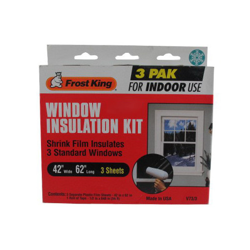42" X 62" Interior Plastic Window Insulation Shrink Kit (Pack of 3)