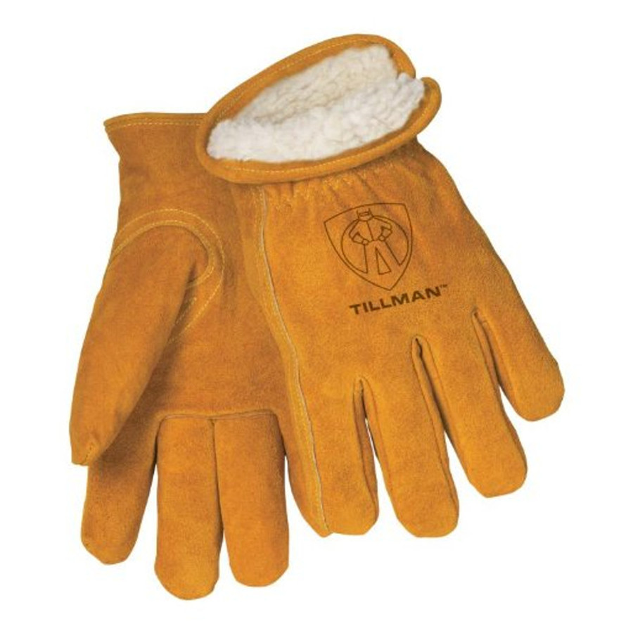 (Medium) Split Cowhide Pile-Lined Winter Gloves