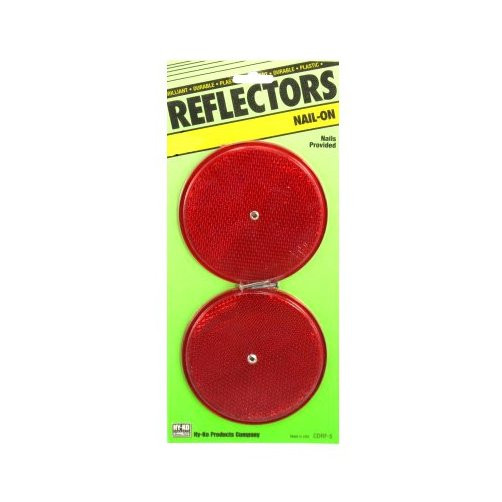 3-1/4" Nail-On Red Plastic Reflectors No Frame (Pack of 2)