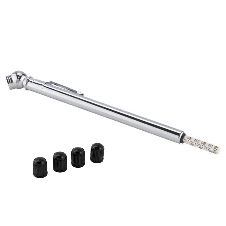 Chrome Plated High Pressure Tire Gauge With Caps (20 to 120 lbs.)