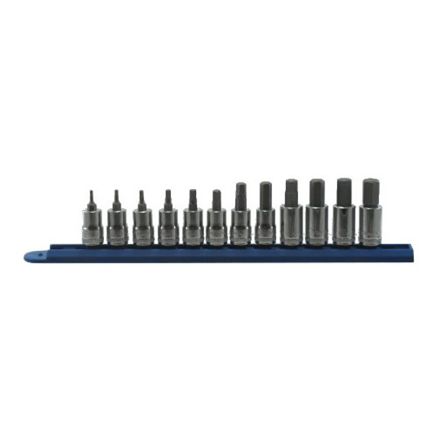 3/8" Drive - 12 Piece 2mm to 12mm Hex Bit Sockets Only