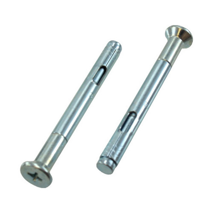 1/4" X 3" Zinc Plated Flat Head Slotted Sleeve Anchors (Pack of 12)