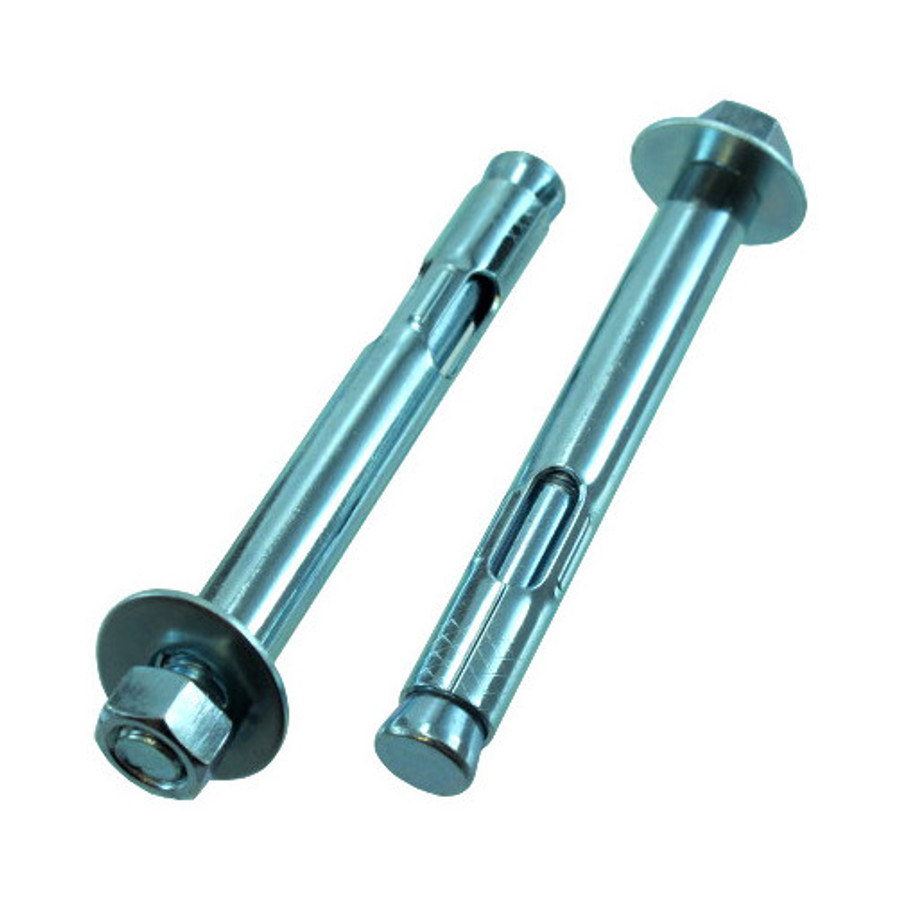 1/2" X 2-1/4" Zinc Plated Hex Head Sleeve Anchors (Pack of 12)