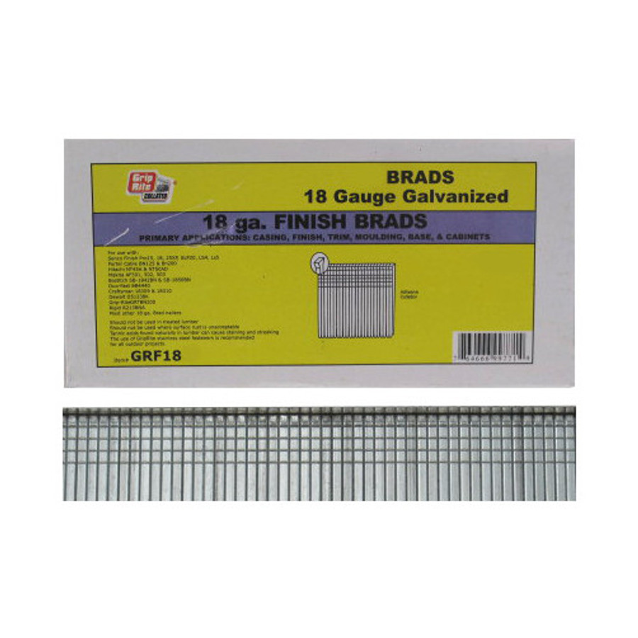 3/4" 18-Gauge Galvanized Finish Brads (Box of 6,000)