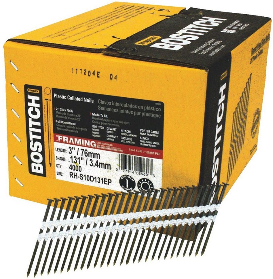 10-D (3") Round Head Stick Framing Nails (Box of 4,000)