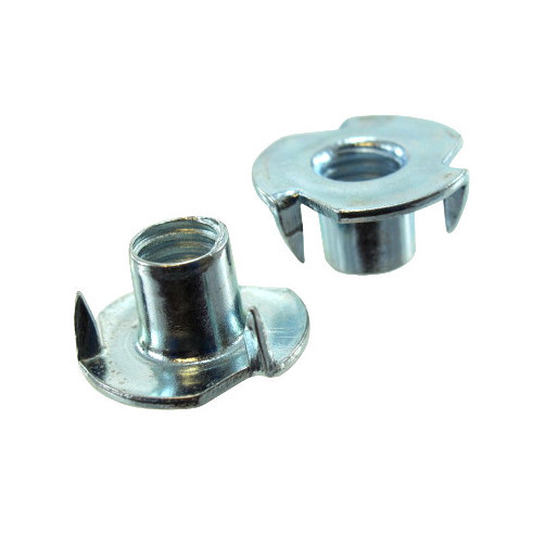 6/32 Zinc Plated Pronged Tee Nuts (Box of 100)