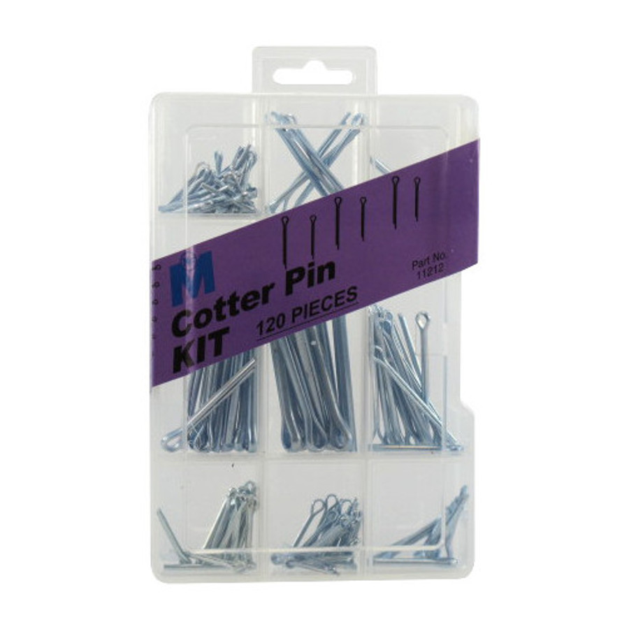 Assorted Zinc Plated Cotter Pins (120 Pieces)