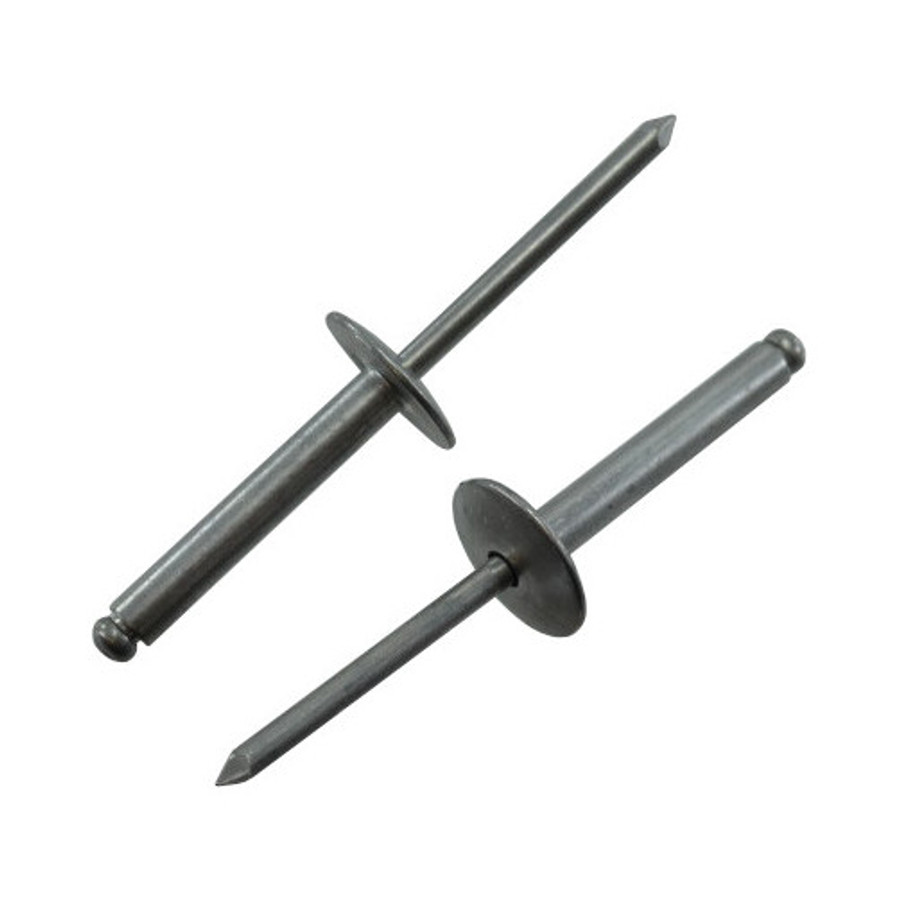 #68 (3/16" Dia.) Large Washered Aluminum Pop Rivets - Grip Range 3/8" to 1/2" (Pack of 250)