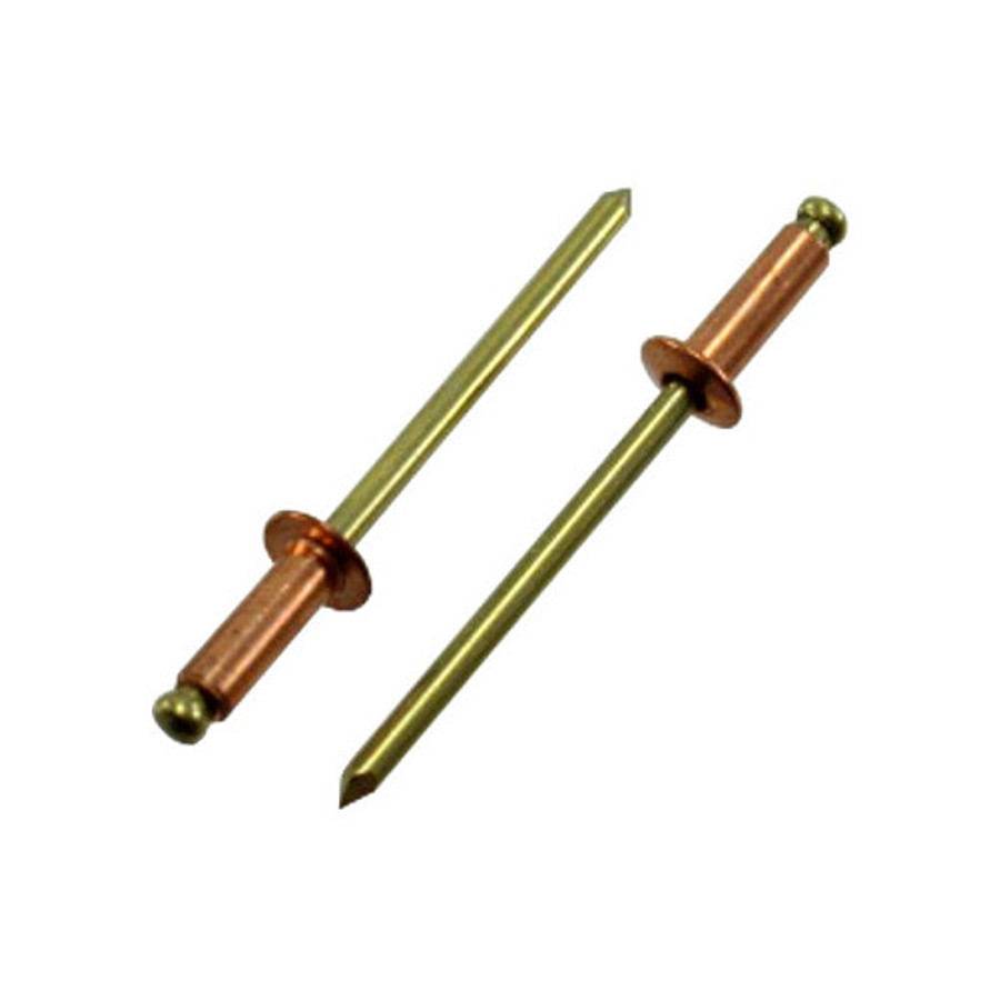 #42 (1/8" Dia.) Copper Pop Rivets - Grip Range 1/16" to 1/8" (Pack of 500)