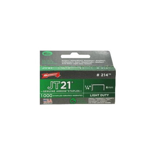 1/4" Staples For Arrow Model JT-21 Stapler (Pack of 1,000)