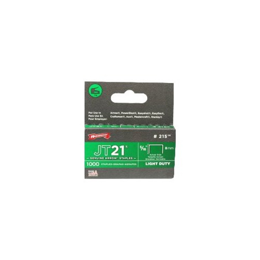 5/16" Staples For Arrow Model JT-21 Stapler (Pack of 1,000)