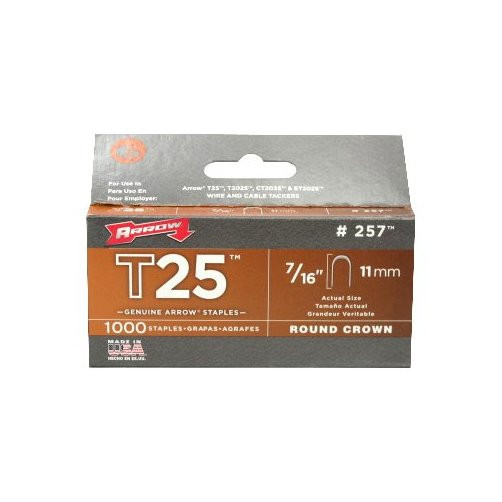 7/16" Staples For Arrow Model T-25 Stapler (Pack of 1,000)