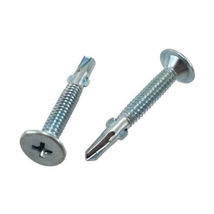 # 10 X 1-7/16" Zinc Plated Wafer Head Phillips Winged Drill & Tap Screws (Case of 1,000)