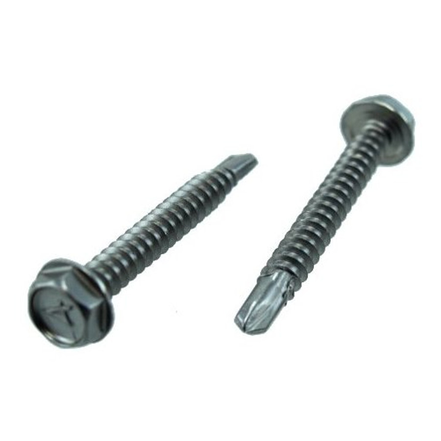 # 8 X 1" Stainless Steel Hex Head Drill & Tap Screws (Box of 100)