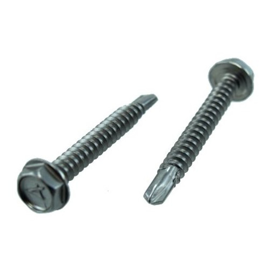 # 10 X 1" Stainless Steel Hex Head Drill & Tap Screws (Pack of 12)