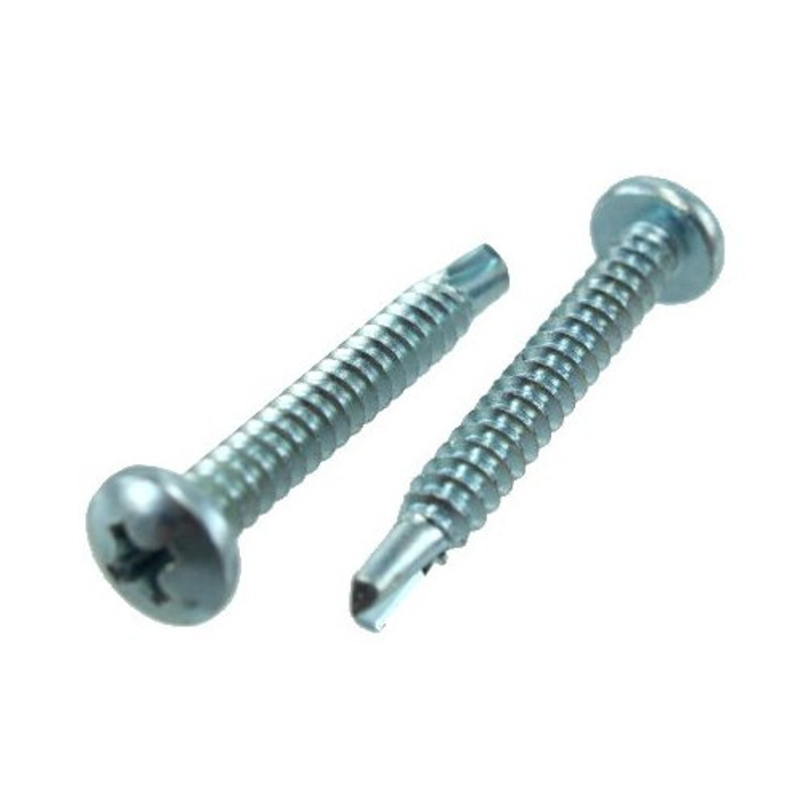 # 12 X 1-1/2" Zinc Plated Pan Head Phillips Drill & Tap Screws (Box of 100)